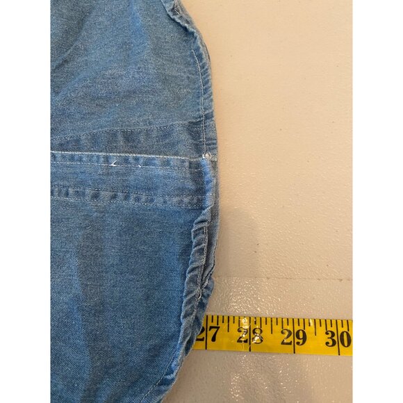 Quizz New York Denim Button Down Lace & Pearl Detail Long Sleeve Small - Picture 7 of 10